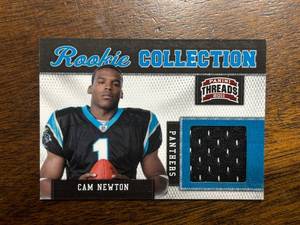 lot 238 image: 2011 Panini Threads Cam Newton Rookie Jersey Card Serial #d 262299