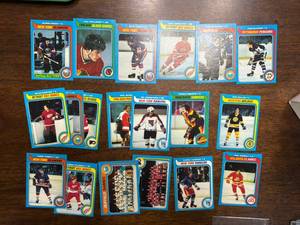 lot 257 image: 1979 Topps NHL Hockey Card Lot, 19 Cards, This is the Set That Features the Wayne Gretzkys Rookie Card (GRETZKY CARD NOT INCLUDED)