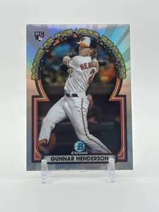 lot 299 image: 2023 Bowman Chrome Gunnar Henderson Rookie Card Baltimore Orioles