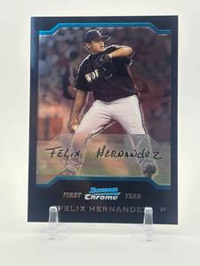 lot 302 image: 2003 Bowman Chrome Felix Hernandez Rookie Card Seattle Mariners