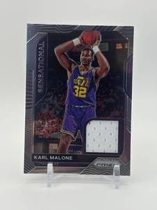 lot 308 image: 2020-21 Panini Prizm - Sensational Swatches Karl Malone Jersey Card Utah Jazz