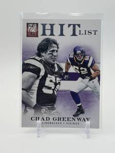 lot 328 image: 2012 Elite - Hit List Chad Greenway #3 Silver 999