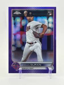 lot 341 image: 2022 Topps Chrome Update Series - Jhoan Duran #USC34 Purple Refractor Rookie Card