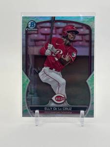 lot 389 image: 2023 Bowman Chrome Elly De La Cruz Shimmer Refractor Cincinnati Reds