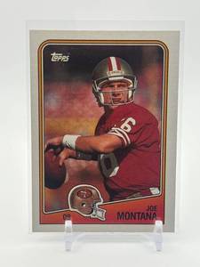 lot 425 image: 1988 Topps - Joe Montana #38 NFL Legend Hall of Famer