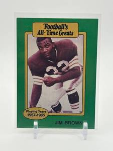 lot 428 image: 1987 Hygrade Footballs All-Time Greats Jim Brown Card NFL Legend