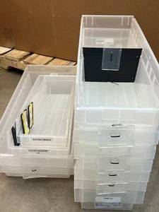 lot 10 image: MSRP $150 Lot of 11 Extra Long Akro-Mils AkroBins -&nbsp24x8x6 Durable, Industrial-Grade Polymers, Neat & Attractive Storage Solution - Perfect for Garage, Workshop, or Warehouse Organization