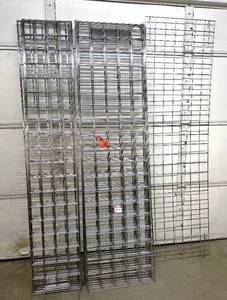 lot 36 image: Lot of 16 Mixed Size Wire Rack Shelves - Stainless Steel Chrome Finish - Heavy Duty, Open-Wire Design, Easily Adjustable