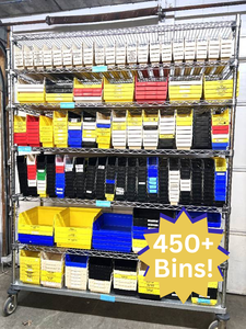 $$$$ Massive Lot of 450+ AkroBins &amp; Quantum Storage Systems Stackable Plastic Storage Bins – Excellent Condition! Various Sizes for Versatile Organization &amp; Durable Storage Solutions&nbsp;– Check Description For Sizes! Does Not Include Rack!