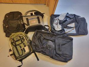 lot 200 image: Collection of 5 Travel Bags with Backpacks, Duffels, and Cooler - Jeep, Overland, Holiday