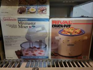 lot 229 image: Sunbeam Mixmaster 6-Speed Mixer and Rival 3.5 Quart Slow Cooker Set
