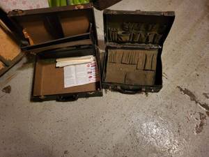 lot 277 image: Pair of Vintage Tool Briefcases with Canvas Organizers
