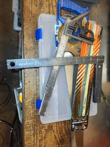 lot 312 image: Set of 2 Hand Saws and Combination Square