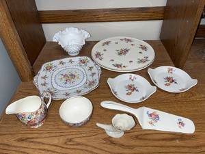 lot 55 image: Mixed Collection of Royal Winton Grimwades and French Floral China Serving Pieces