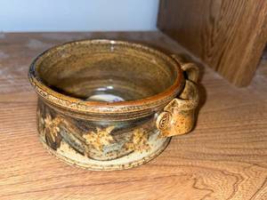 lot 56 image: Handmade Stoneware Soup Mug by Earle Studios Canada