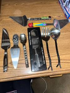 lot 60 image: Assorted Cake Servers, Cutlery, and Decorative Serving Utensils Collection
