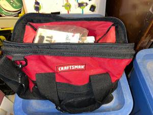 lot 304 image: Craftsman Tool Bag with Assorted Electrical Supplies