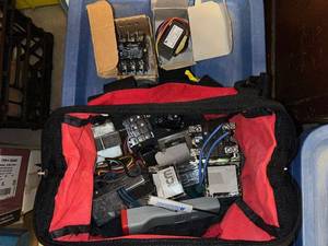 lot 305 image: Lot of Electrical Relays, Transformers, and Test Probe Assortment