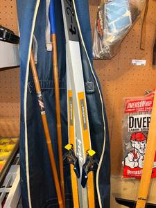 lot 316 image: Vintage Cross Country Skis and boots