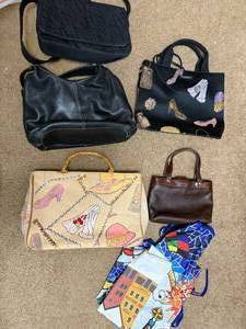 lot 91 image: Collection of 6 Womens Handbags Including Anne Klein and Tig & Co.