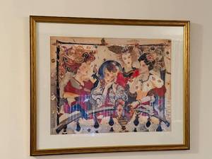 lot 115 image: Framed Art Print of Elegant Women in Victorian Dress