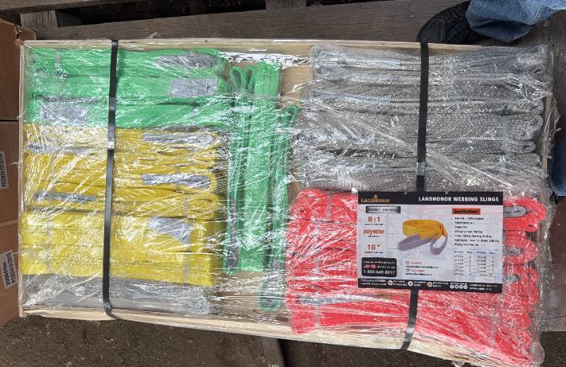 lot 9344 image: Landhonor Pallet Quantity Webbing Slings (LHR-WS22)