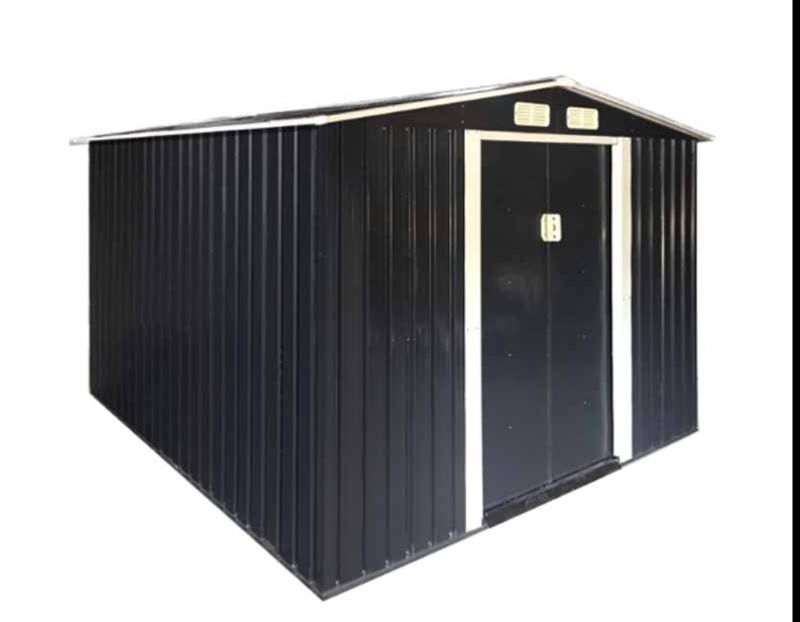 lot 668 image: Landhonor 6ft x 8ft Galvanized Apex Roof Metal Shed (LHR-MS0608)