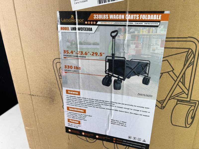 lot 9143 image: Landhonor 330Lbs Wagon Carts Foldable (LHR-WCF330A)