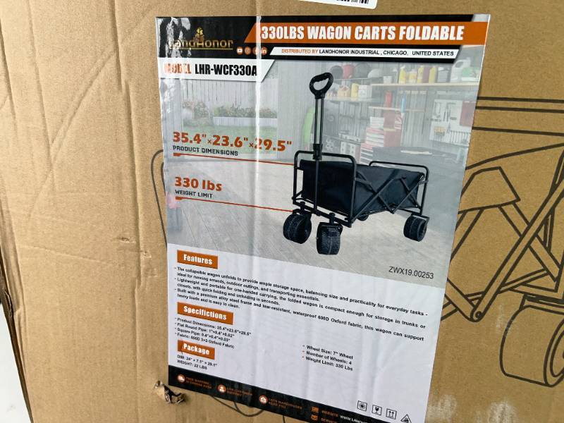lot 9343 image: Landhonor 330Lbs Wagon Carts Foldable (LHR-WCF330A)