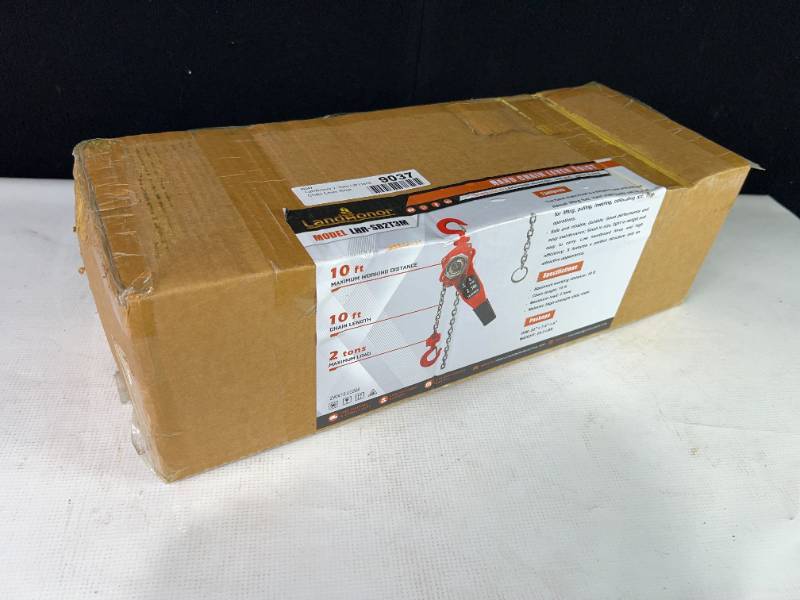 lot 9037 image: Landhonor 2-Tons Lift Hand Chain Lever Hoist (LHR-SB2T3M)