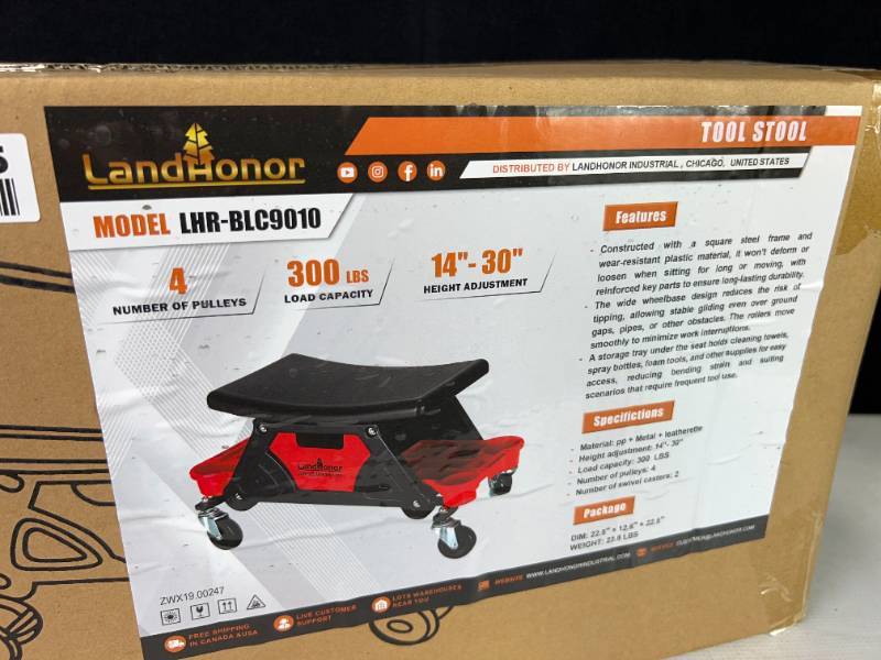 lot 9045 image: Landhonor 300Lbs Tool Stool (LHR-TS300)