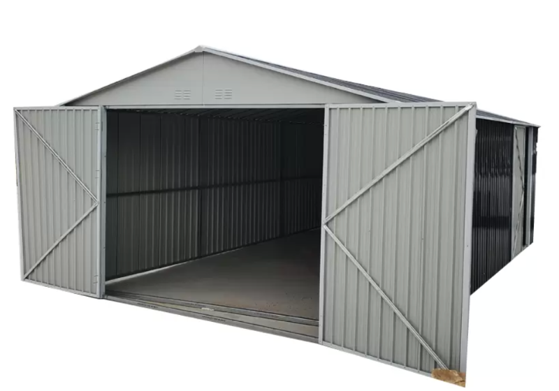 lot 609 image: Landhonor 11 x 19 Ft  Metal Garage Shed with Double Front Doors (LHR-MS1119)