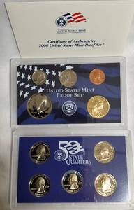 lot 18 image: 2006 Proof Set, 10 Coins Total. Includes North & South Dakota and the Sacagawea Dollar Coin.