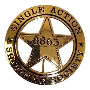 lot 21 image: Smith & Wesson Single Action Shooters Society Badge.