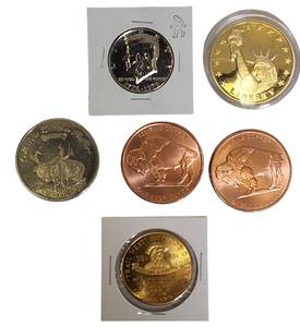 lot 60 image: Here is a great collection of quality tokens and fine copper rounds. You will find an impressive set of coins