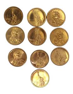 lot 61 image: Mixed Lot of Gold Dollar Coins from Different Years, featuring various MM varieties from different collections