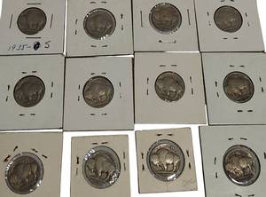 lot 78 image: Old Buffalo Nickels from various years, in excellent condition, including some rare years and mint marks.