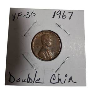 lot 82 image: 1967 VF-30 Double Chin Penny.