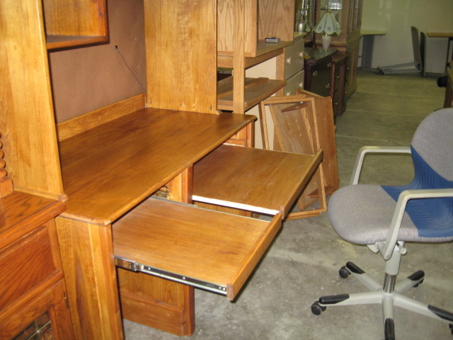 Two Piece solid wood desk with chair