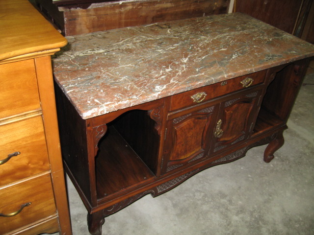 Antique Marble Top Buffet