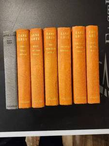 lot 197 image: Set of vintage hardcover books by Zane Grey, published by P. F. Collier and Son Corporation, likely from the 1930s.