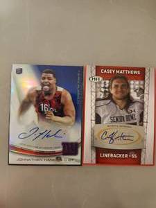 lot 169 image: 4 Autographed Football Trading Cards,