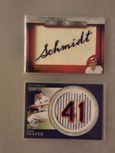 lot 170 image: New York Mets baseball card memorabilia featuring Mike Schmidt and Tom Seaver.