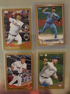 lot 185 image: 4 Topps Baseball Cards