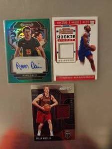 lot 179 image: 3 Panini Basketball Trading Cards, Including Autographed and Jersey Patch Rookie Cards
