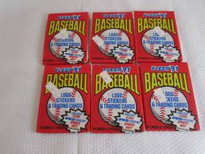 lot 44 image: 6-1991 Fleer Baseball Packs...