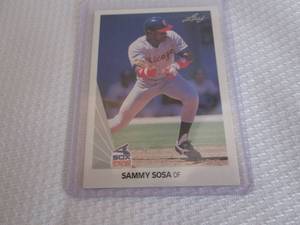 lot 75 image: 1990 Leaf Sammy Sosa Rookie Card...
