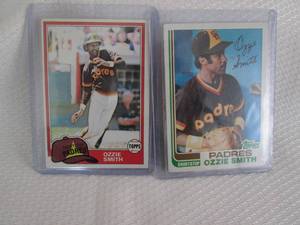 lot 122 image: 1981 & 1982 Topps Ozzie Smith Cards...