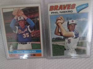 lot 123 image: 1976 & 1977 Topps Phil Niekro Cards...