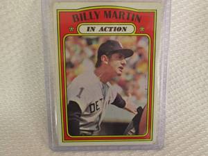 lot 165 image: 1972 Topps Billy Martin In Action C...